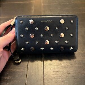 Jimmy Choo Black Star Studded Wallet
